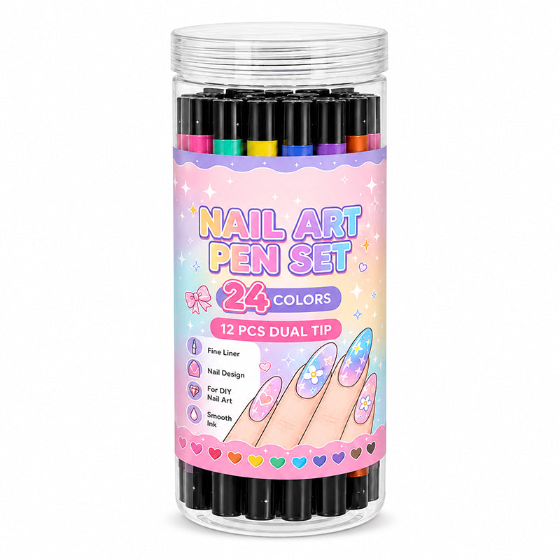 💅 LIMITED‑TIME 70% OFF! 💥 24 Colors Dual Ended Nail Art Pens Set – Creative, Salon‑Quality, Easy DIY ✨