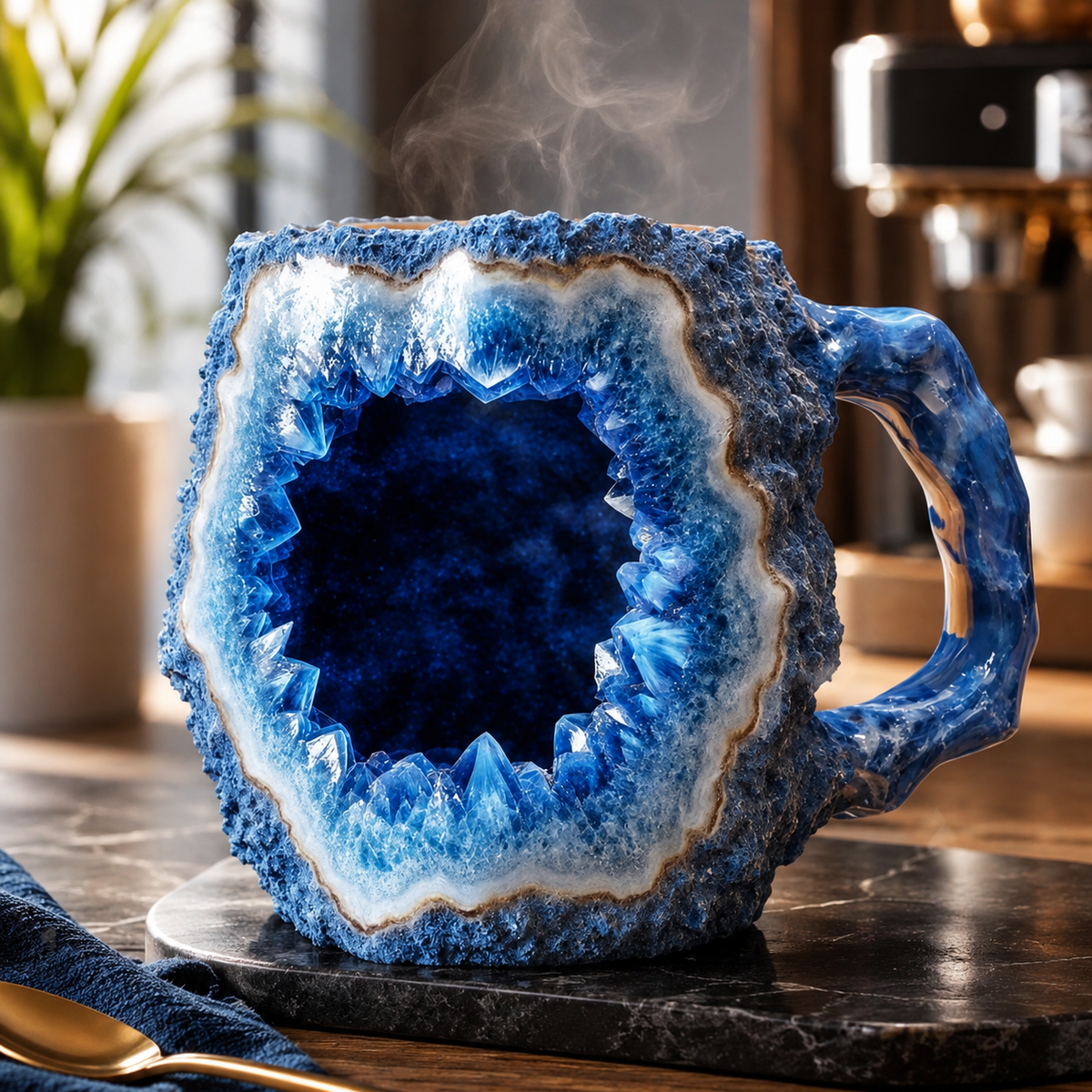 💎Gemstone-Inspired Sculptural Mug – Artistic Geode-Style Coffee Cup ☕✨