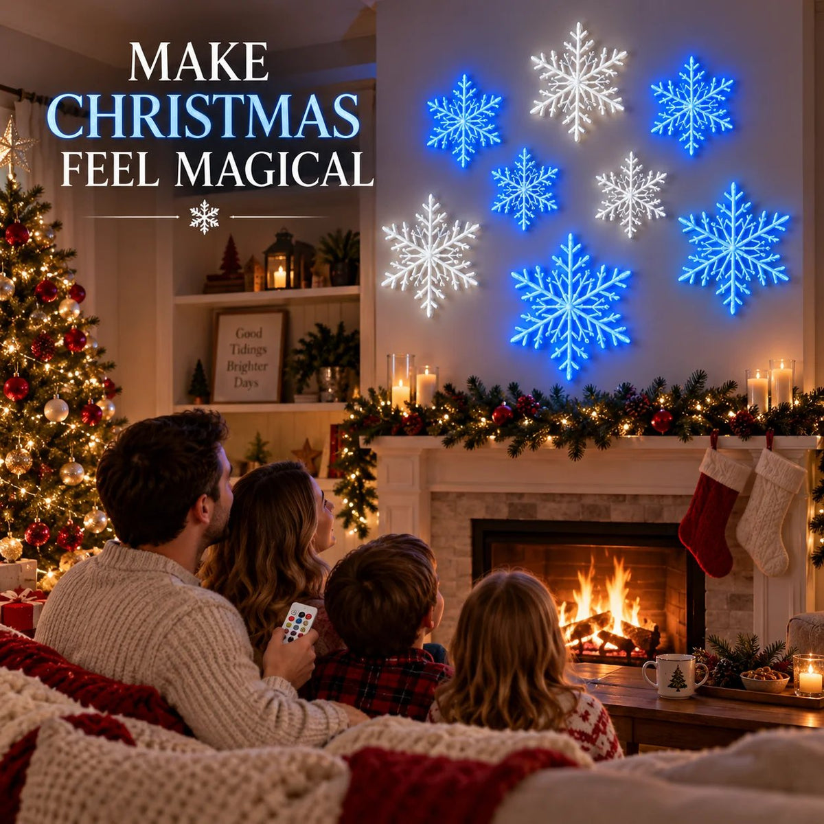 ❄️ LED-Wandleuchten in Schneeflockenform – zauberhafte Weihnachtsdekoration für Ihr Zuhause