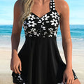 Ivy Floral Skirted Tankini Set - Elegant, Beach-Ready Swimwear