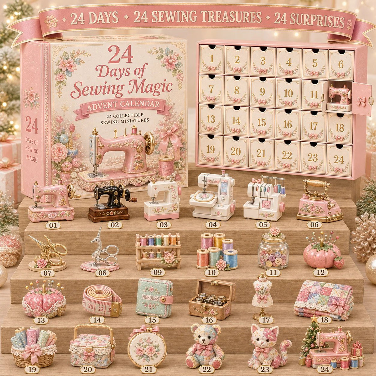 ⏳ Last Day 70% OFF – 🧵24 Days Of 2D Sewing Magic Advent Calendar | 24 Sewing-Inspired Miniatures for Craft Lovers, Quilters & Handmade Enthusiasts 🎁