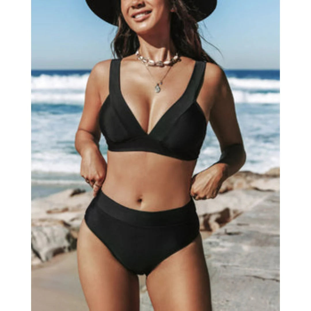 Hilde Solid High-Waist Swimsuit – Timeless, Figure-Flattering Swimwear