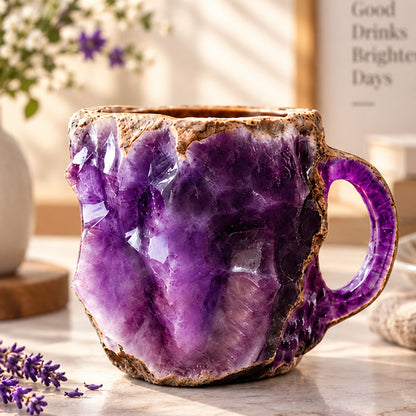 💎Gemstone-Inspired Sculptural Mug – Artistic Geode-Style Coffee Cup ☕✨