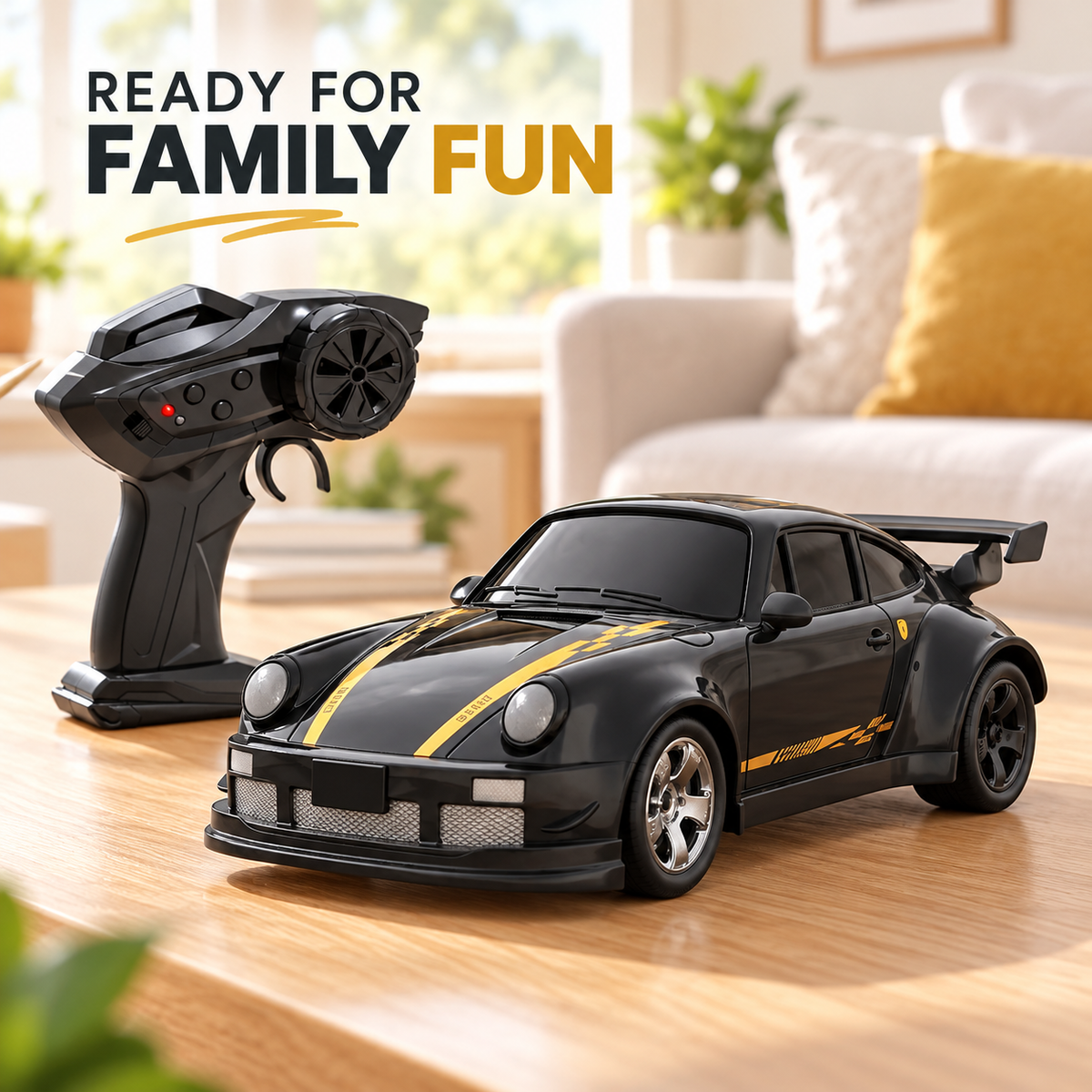 🏎️ Remote Control Racing Car Toy with Rear Spoiler 🏁