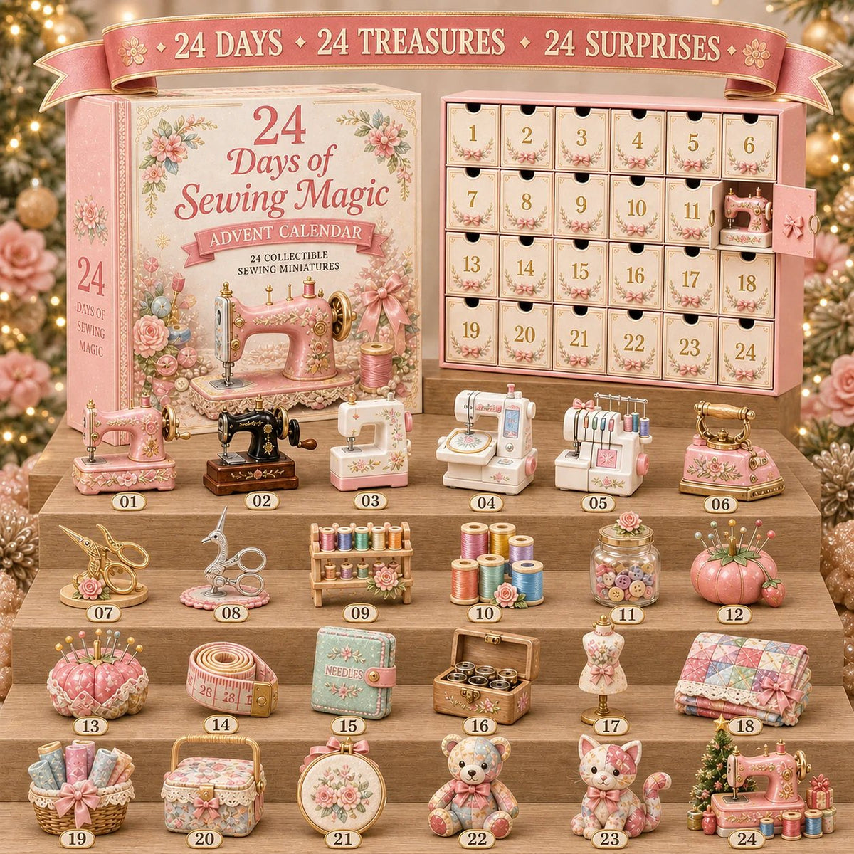 ⏳ Last Day 70% OFF – 🧵24 Days Of 2D Sewing Magic Advent Calendar | 24 Sewing-Inspired Miniatures for Craft Lovers, Quilters & Handmade Enthusiasts 🎁