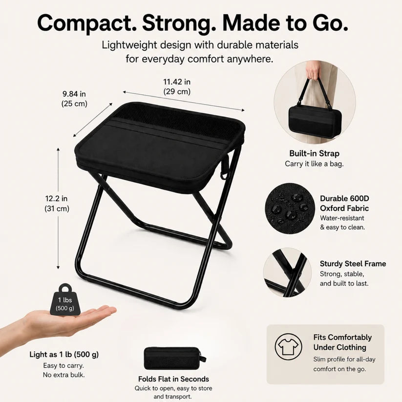 👜 2-in-1 Convertible Shoulder Bag &🪑 Folding Stool 🪑