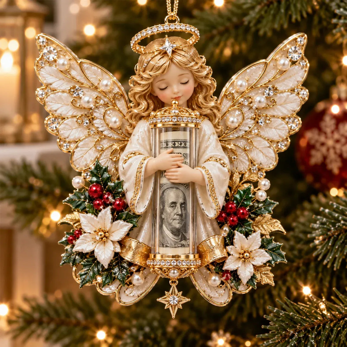 👼💵 3D Angel Christmas Cash Gift Ornament – Holiday Money Holder Keepsake ✨