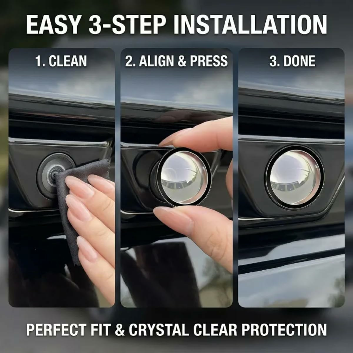 🚗 Mirror Shape 360 Panoramic Rearview Car Camera Lens Cover 🚗