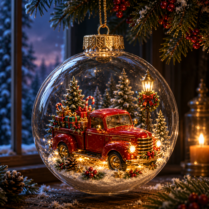 🎄🎄 Glowing Christmas Story Ornament – Light-Up Mini Holiday Scene✨