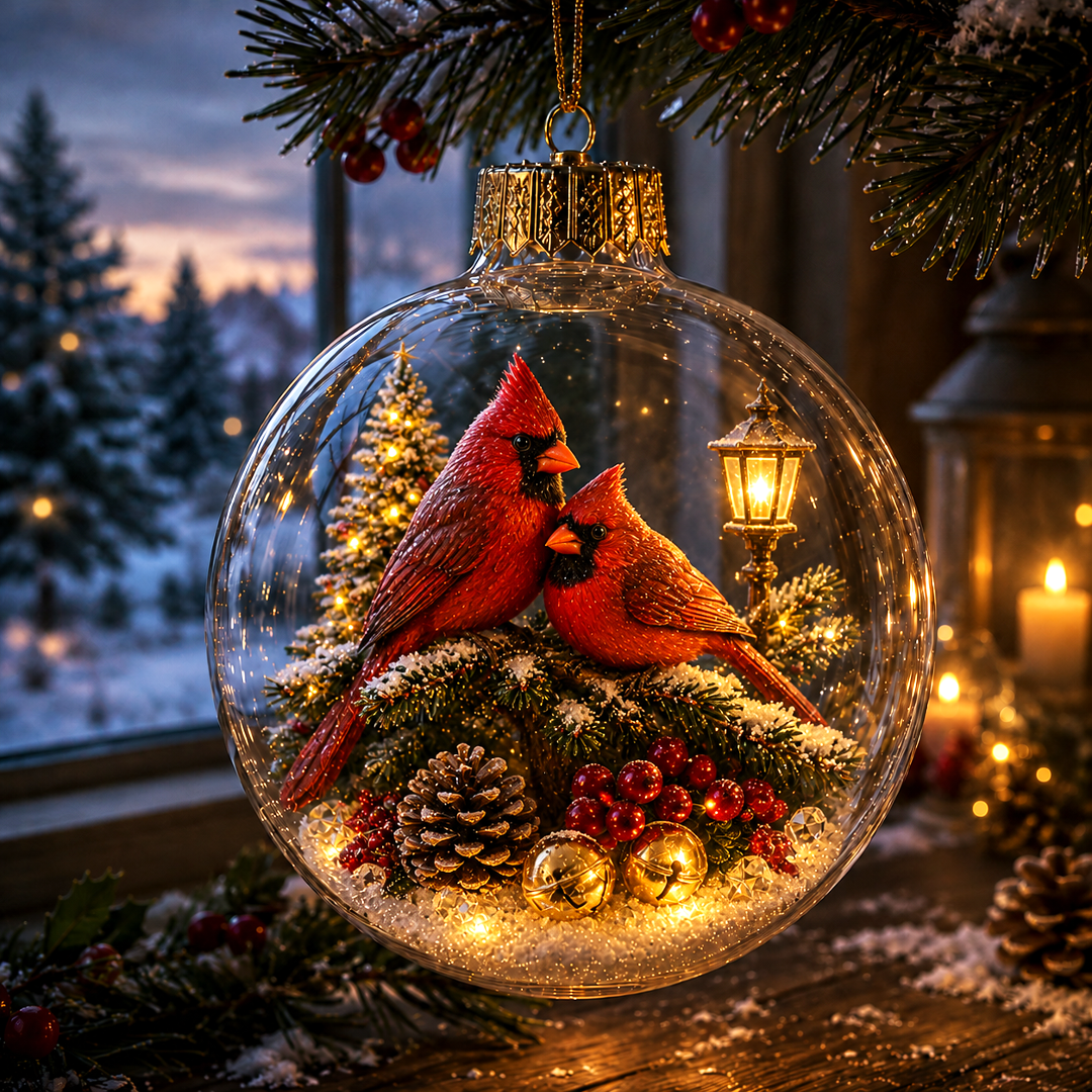 🎄🎄 Glowing Christmas Story Ornament – Light-Up Mini Holiday Scene✨