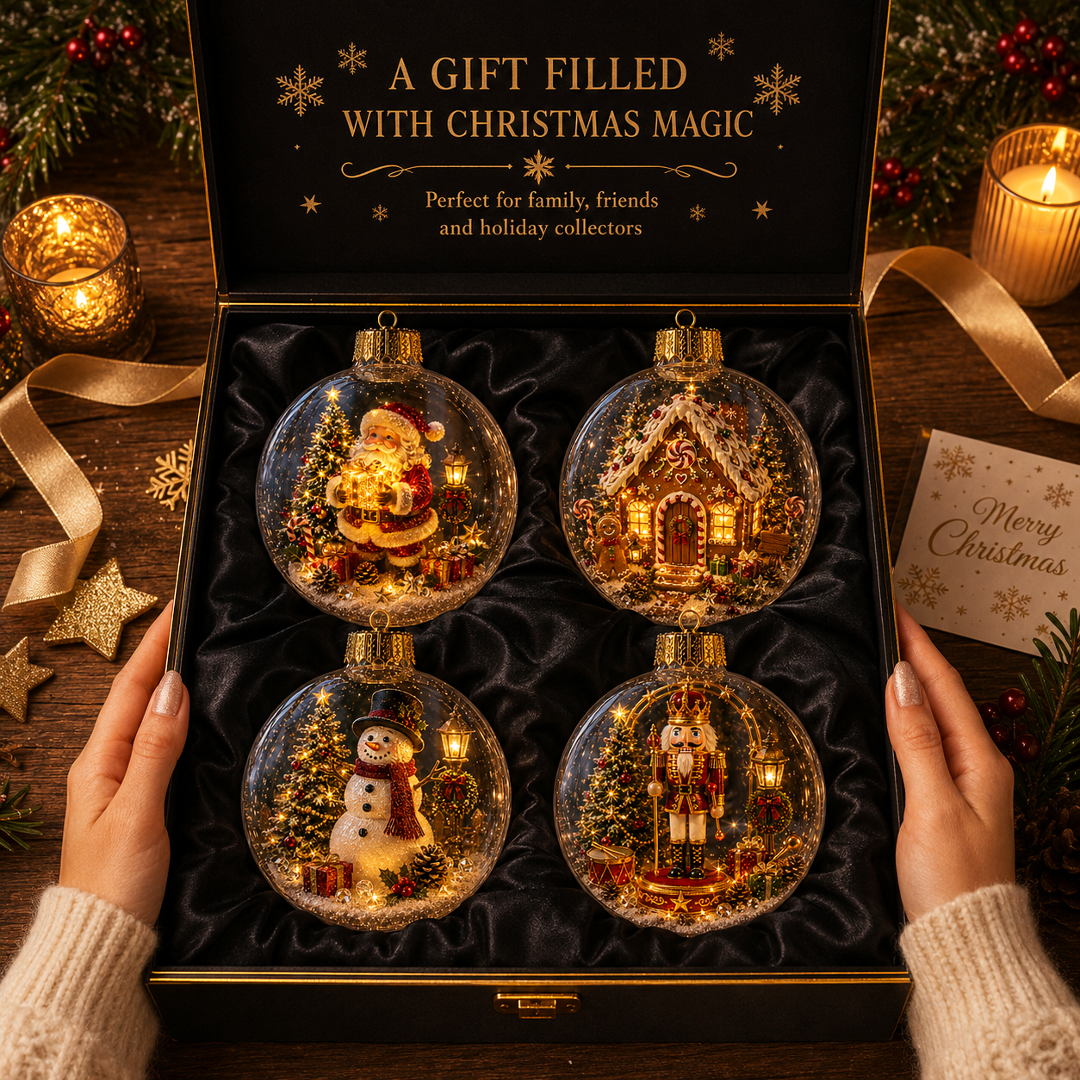 🎄🎄 Glowing Christmas Story Ornament – Light-Up Mini Holiday Scene✨