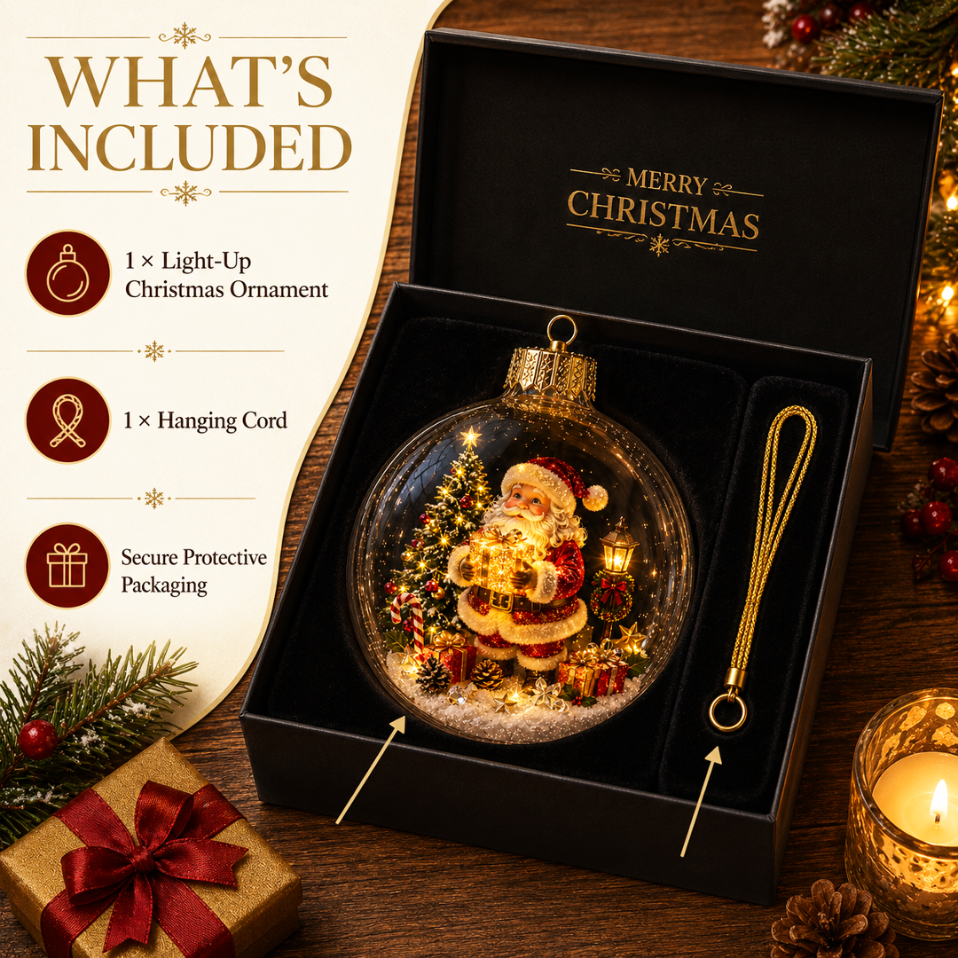 🎄🎄 Glowing Christmas Story Ornament – Light-Up Mini Holiday Scene✨