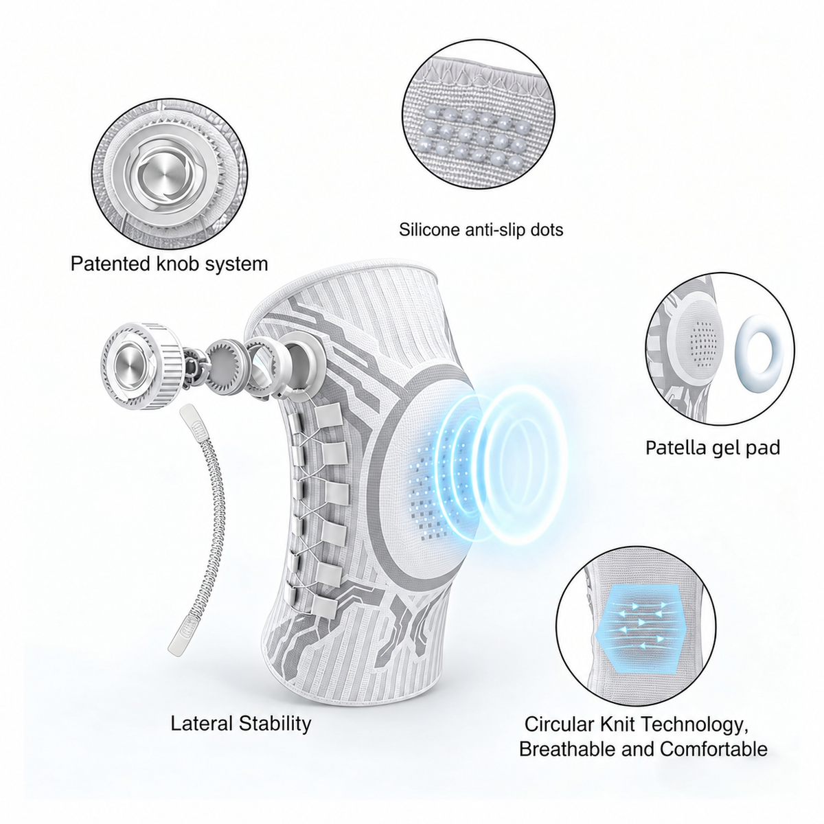 Adjustable Hinged Knee Brace with Dial Fit