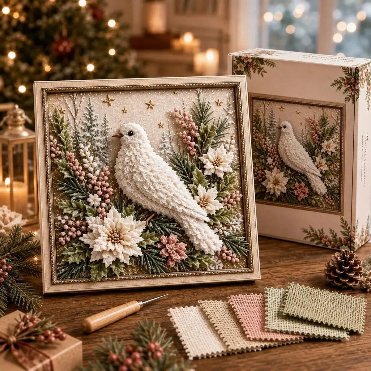 🖼️3D Christmas Fabric Poke Art Kit