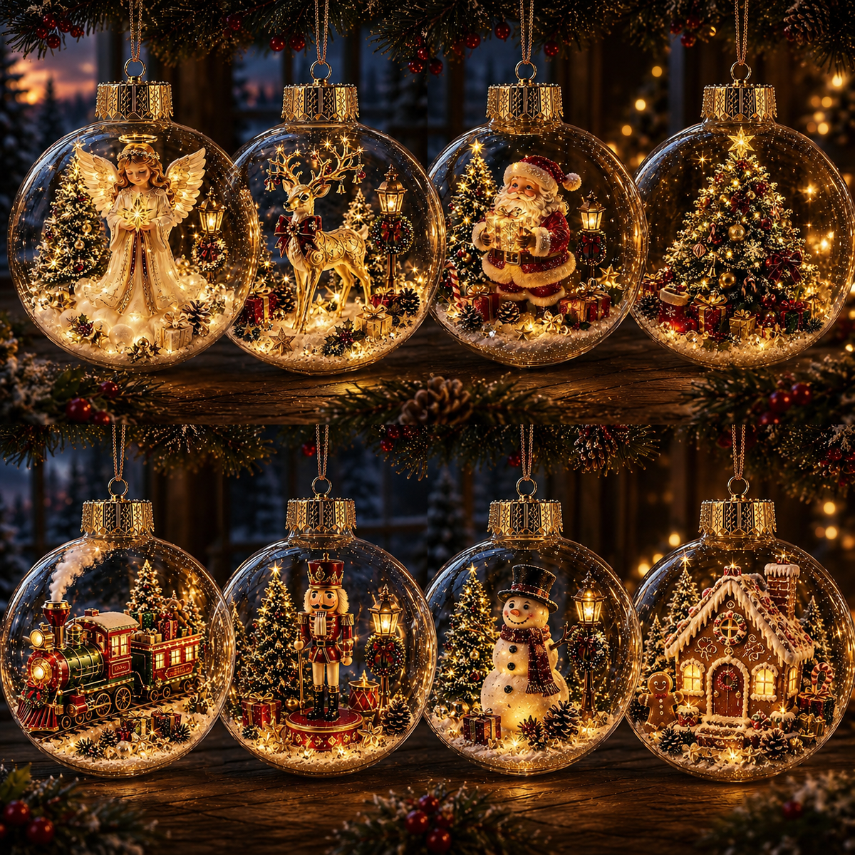 🎄🎄 Glowing Christmas Story Ornament – Light-Up Mini Holiday Scene✨