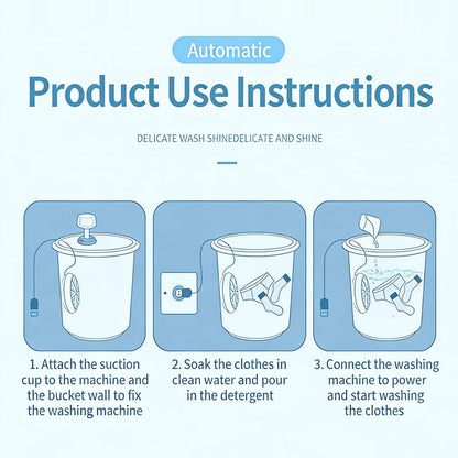 🧺 Imported Portable Ultrasonic Washing Machine with Powerful Turbine Cleaning