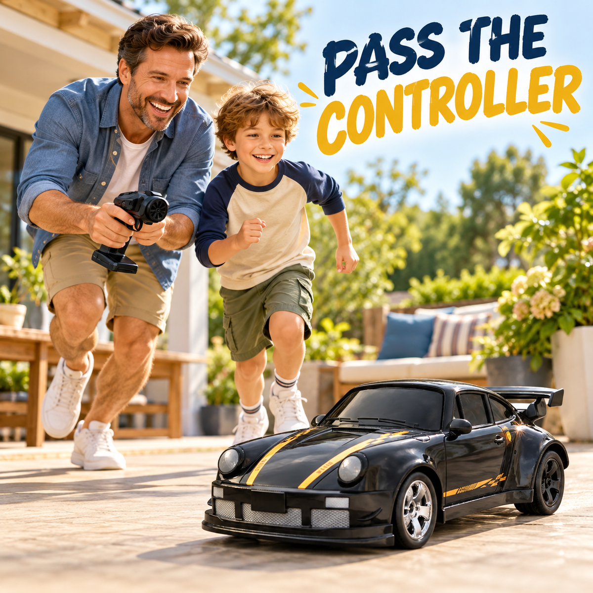 🏎️ Remote Control Racing Car Toy with Rear Spoiler 🏁