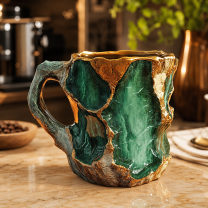 💎Gemstone-Inspired Sculptural Mug – Artistic Geode-Style Coffee Cup ☕✨