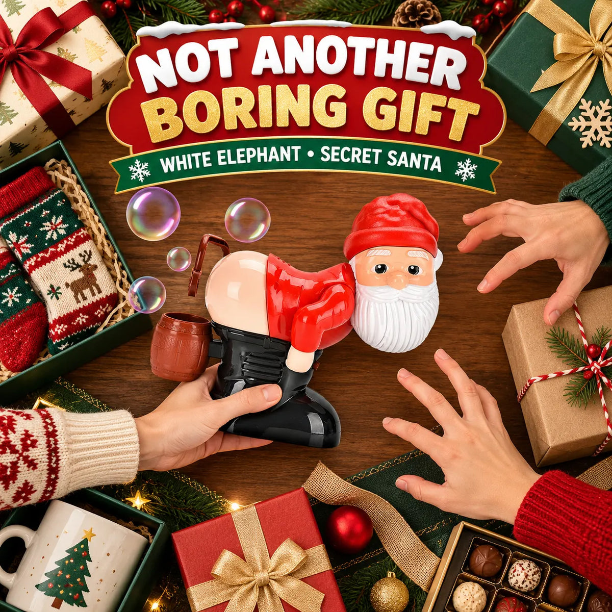 🎅 Farting Santa Bubble Machine💨 Funny Holiday Party Toy & Gift🎁