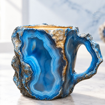 💎Gemstone-Inspired Sculptural Mug – Artistic Geode-Style Coffee Cup ☕✨
