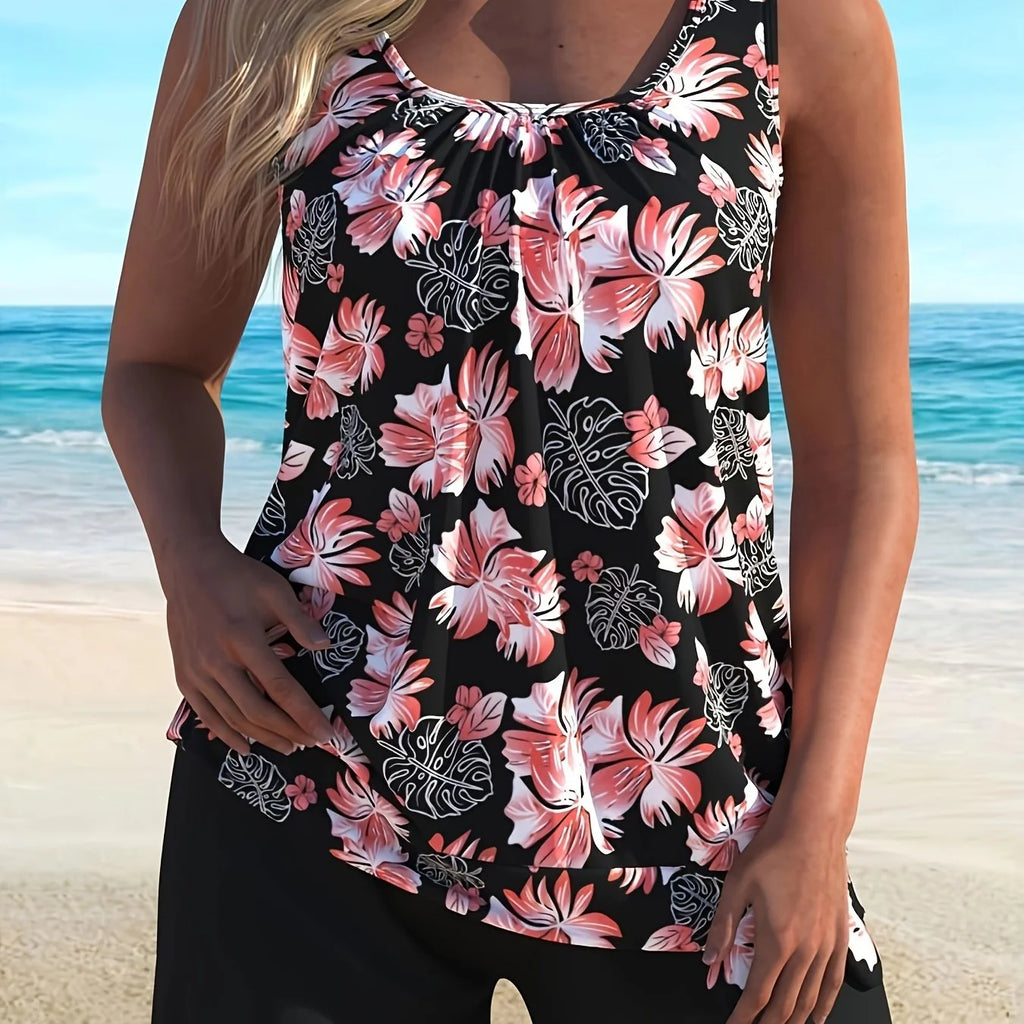 Clara Floral Print Tankini Set – Vibrant & Flattering Swimwear