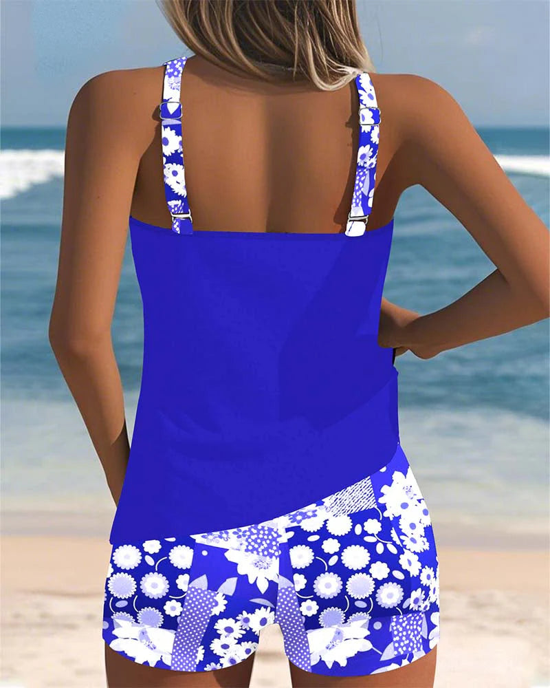 Colette | Swimsuit Tank Top & Printed Boxer Set – Playful, Coordinated Beachwear