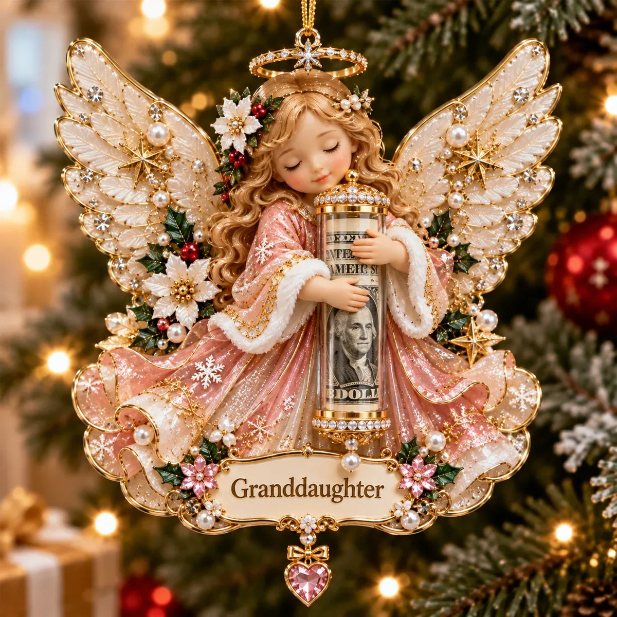 👼💵 3D Angel Christmas Cash Gift Ornament – Holiday Money Holder Keepsake ✨