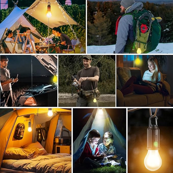 🔥🔥🔥Solar Tent Lights USB Rechargeable Led Camping Lantern