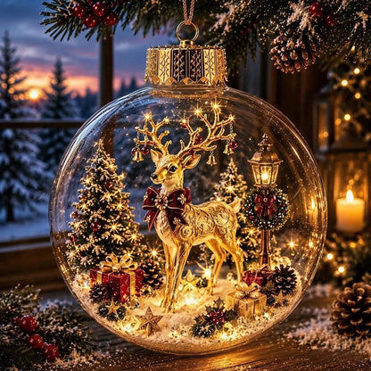 🎄🎄 Glowing Christmas Story Ornament – Light-Up Mini Holiday Scene✨