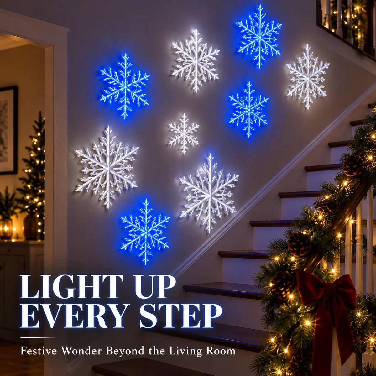 ❄️ LED-Wandleuchten in Schneeflockenform – zauberhafte Weihnachtsdekoration für Ihr Zuhause
