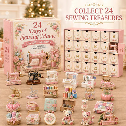 ⏳ Last Day 70% OFF – 🧵24 Days Of 2D Sewing Magic Advent Calendar | 24 Sewing-Inspired Miniatures for Craft Lovers, Quilters & Handmade Enthusiasts 🎁