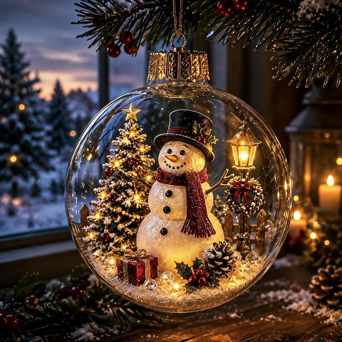 🎄🎄 Glowing Christmas Story Ornament – Light-Up Mini Holiday Scene✨