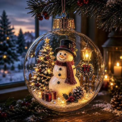 🎄🎄 Glowing Christmas Story Ornament – Light-Up Mini Holiday Scene✨