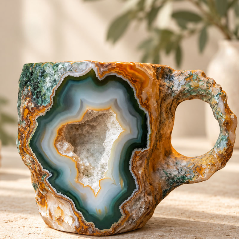 💎Gemstone-Inspired Sculptural Mug – Artistic Geode-Style Coffee Cup ☕✨