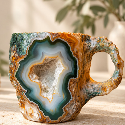 💎Gemstone-Inspired Sculptural Mug – Artistic Geode-Style Coffee Cup ☕✨