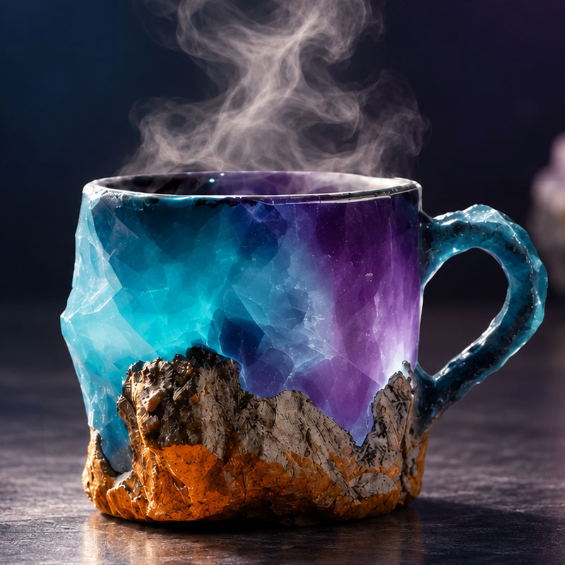 💎Gemstone-Inspired Sculptural Mug – Artistic Geode-Style Coffee Cup ☕✨