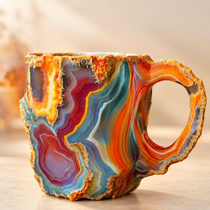 💎Gemstone-Inspired Sculptural Mug – Artistic Geode-Style Coffee Cup ☕✨