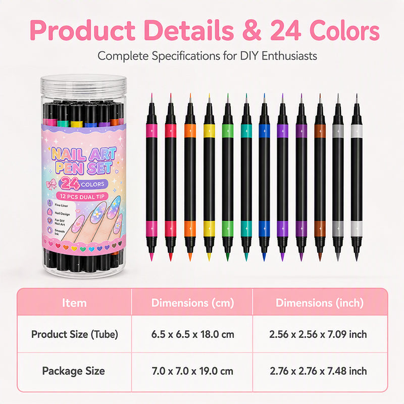 💅 LIMITED‑TIME 70% OFF! 💥 24 Colors Dual Ended Nail Art Pens Set – Creative, Salon‑Quality, Easy DIY ✨