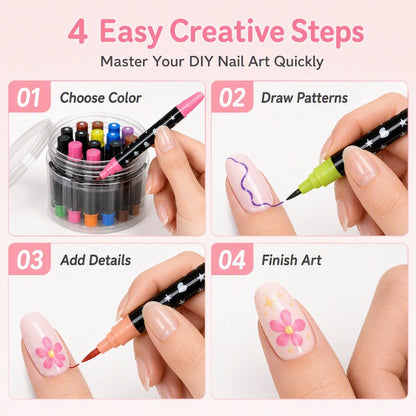 💅 LIMITED‑TIME 70% OFF! 💥 24 Colors Dual Ended Nail Art Pens Set – Creative, Salon‑Quality, Easy DIY ✨