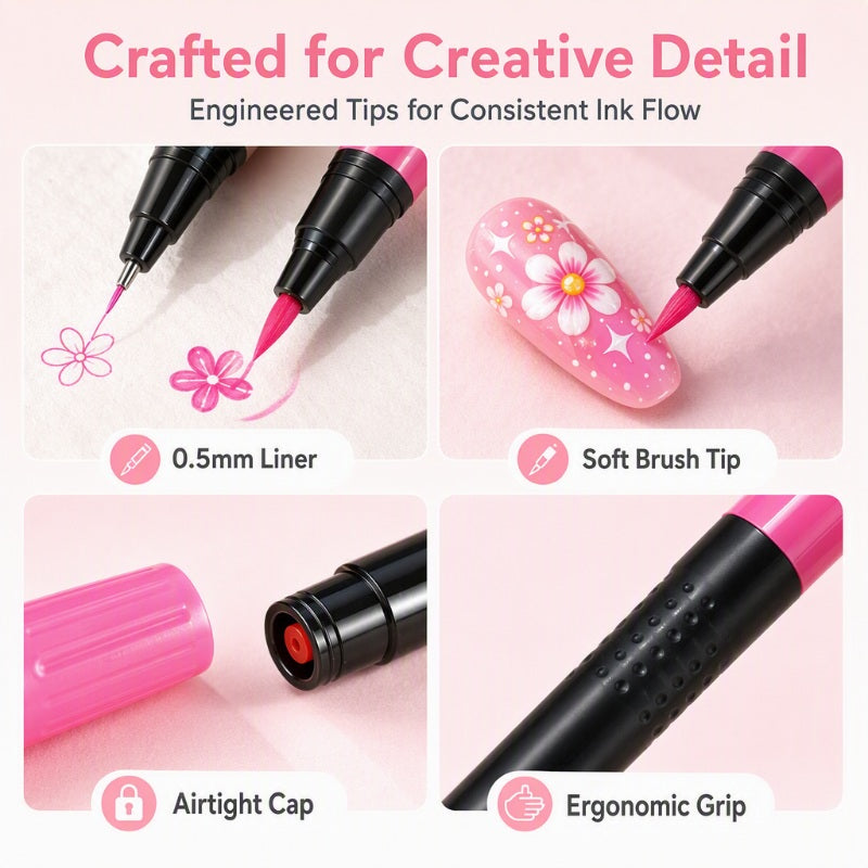 💅 LIMITED‑TIME 70% OFF! 💥 24 Colors Dual Ended Nail Art Pens Set – Creative, Salon‑Quality, Easy DIY ✨