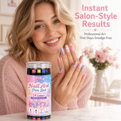 💅 LIMITED‑TIME 70% OFF! 💥 24 Colors Dual Ended Nail Art Pens Set – Creative, Salon‑Quality, Easy DIY ✨