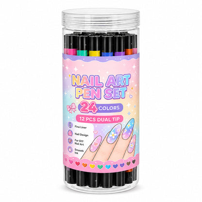 💅 LIMITED‑TIME 70% OFF! 💥 24 Colors Dual Ended Nail Art Pens Set – Creative, Salon‑Quality, Easy DIY ✨